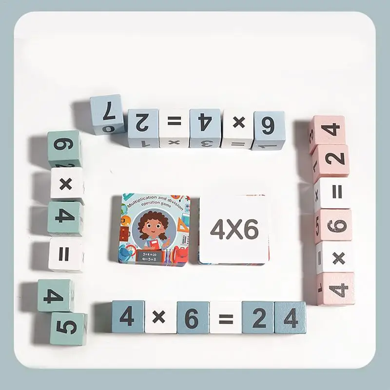 Math Table Board Game Math Multiplication Wooden Board Games Toy Wooden Table Game Family Travel Game For Boys Girls Children