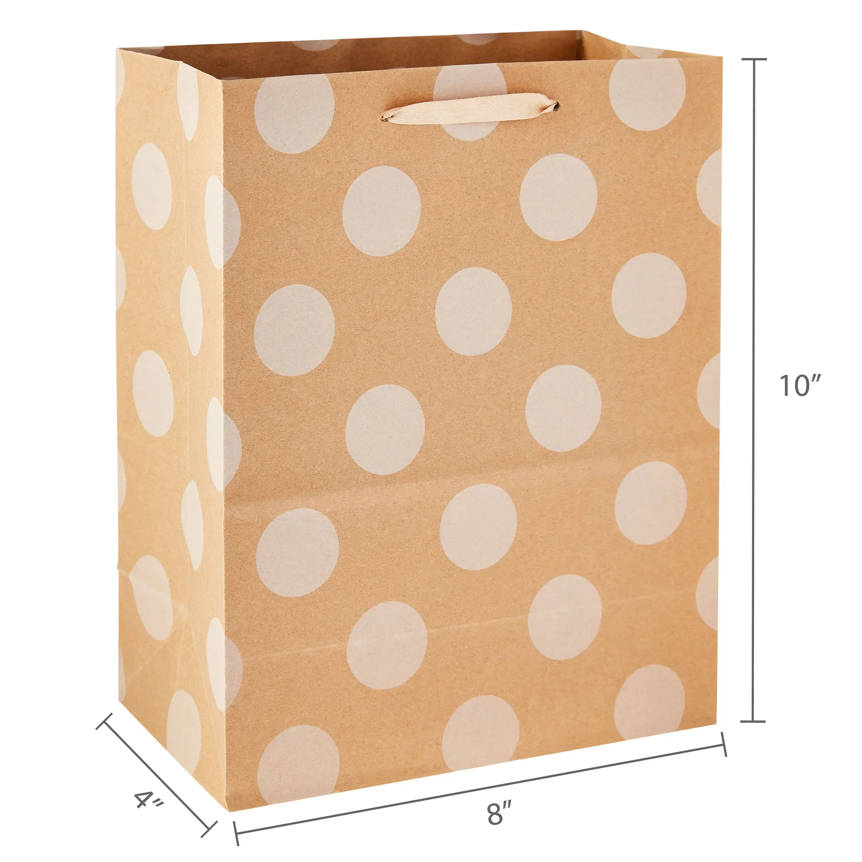 Large Brown Pattern Paper Bags, 8" x 10", 13 Count