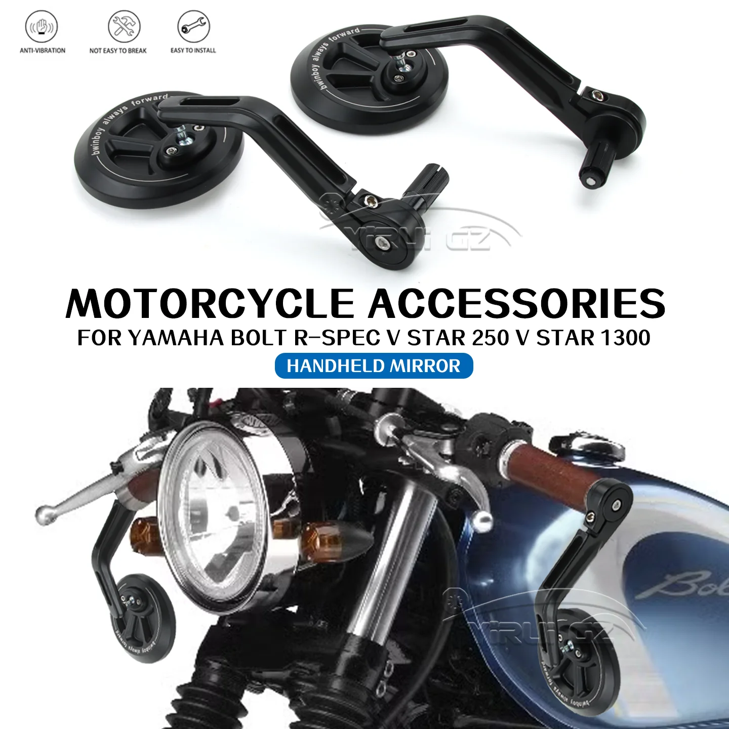 

Motorcycle Rearview Handlebar Rearview Mirrors Handlebars Side Mirrors FOR YAMAHA Bolt R-Spec V Star 250 V Star 1300 V Star 250