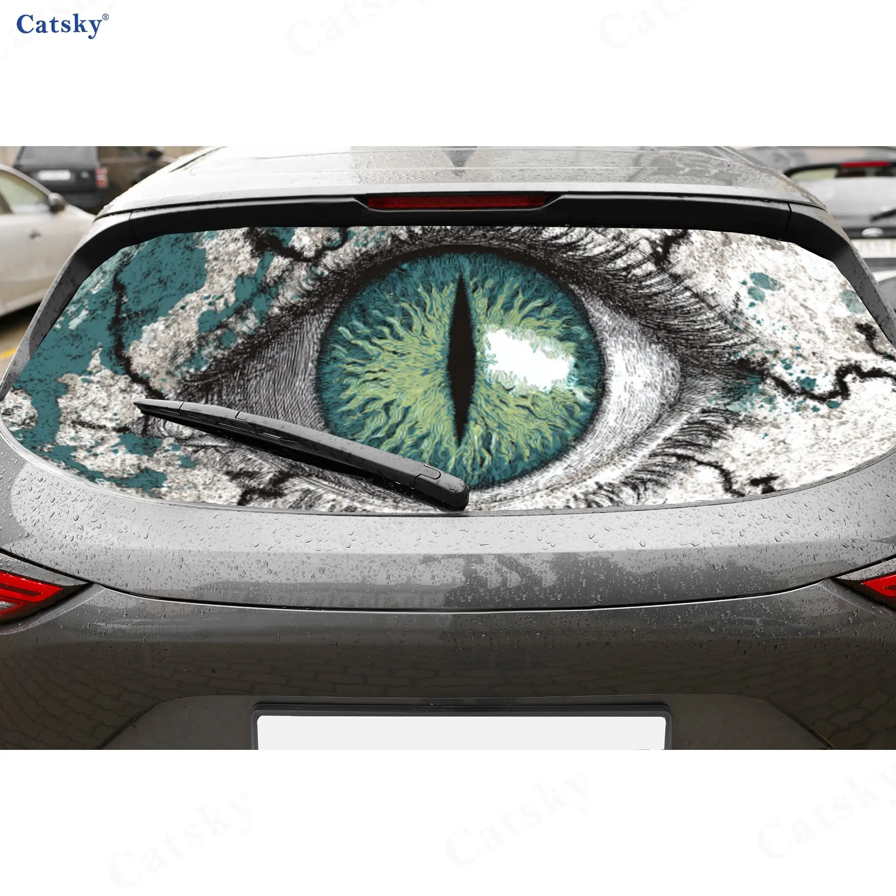 

Mystic Green Eye Aesthetic Exploration PVC Perforated Car Vinyl Wraps, Durable Car Rear Windshield Sticker, Waterproof Car Rear