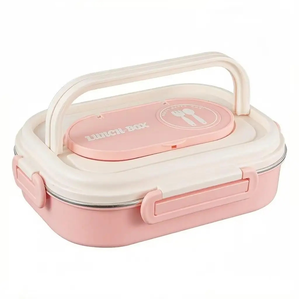 Removable Food-Grade Stainless Steel Bento Box, 4 Buckle Leak-Proof Portable Lunch Box for School Office