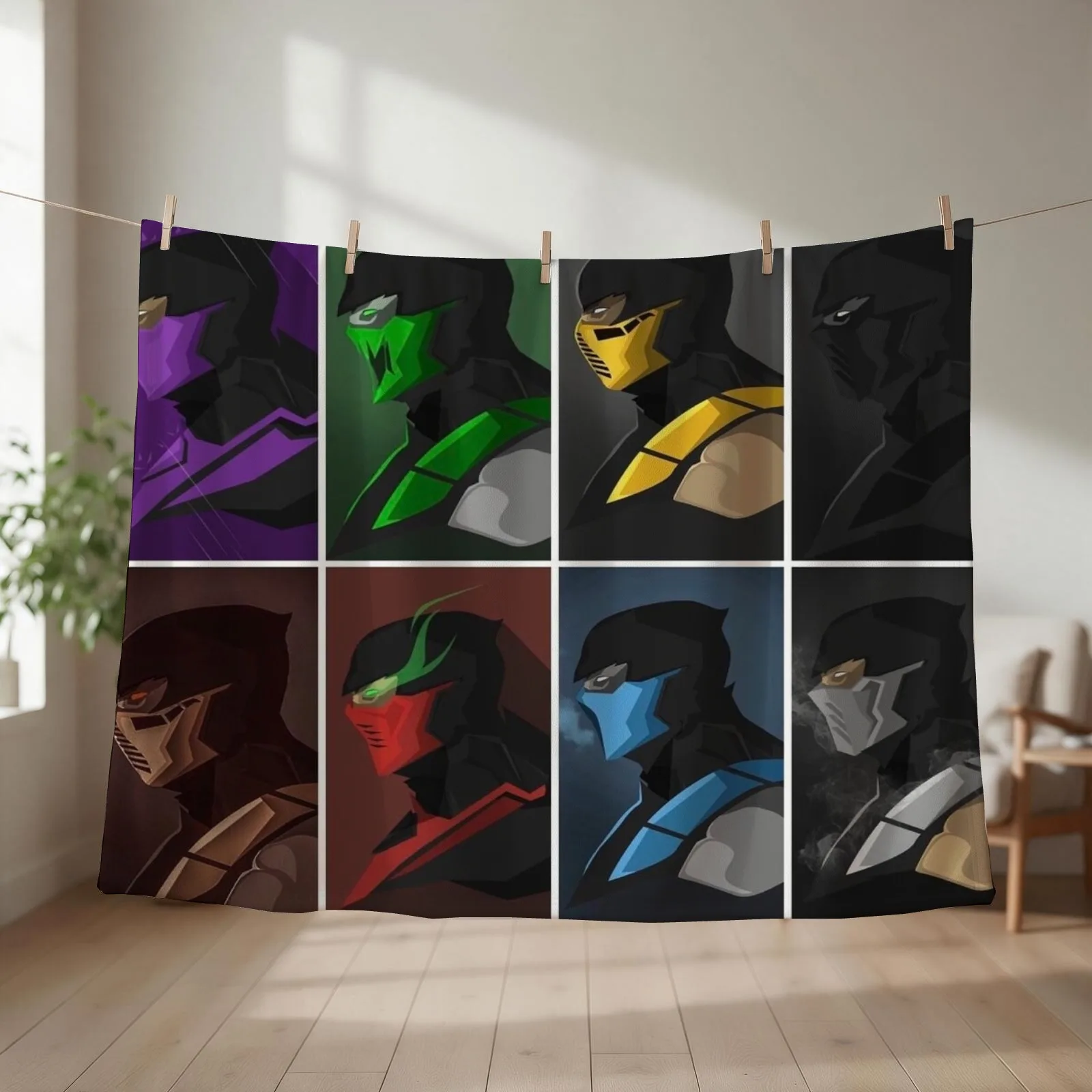 Mortal Kombat Ninjas Throw Blanket Luxury St heavy to sleep Plaid Soft Beds Blankets