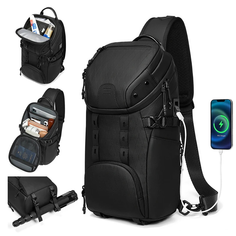 

New Arrival Men's Waterproof Shoulder Bag with Dry Wet Separation - USB Charging Port, Large Capacity & Wear-resistant