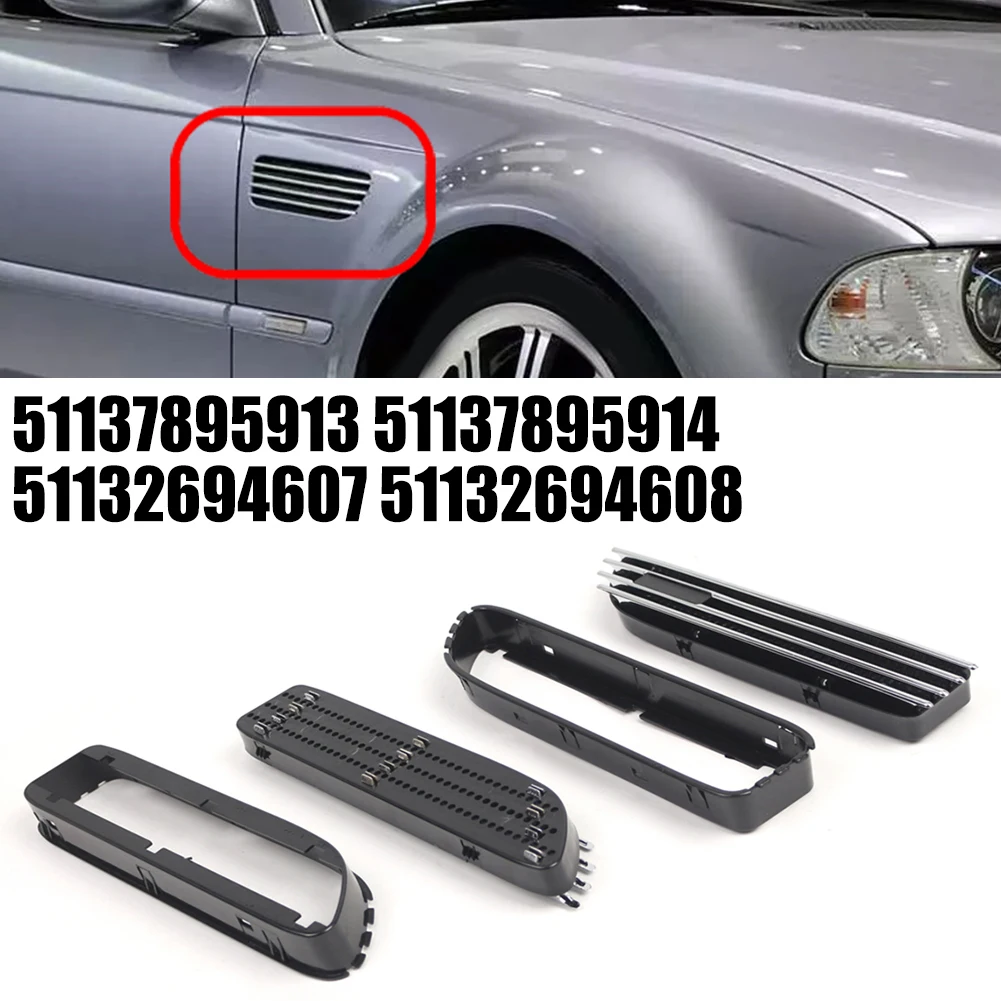 

ABS Car Side Grill Fender Vent Grille For BMW E46 For M3 2001-2006 51137895913 51137895914 51132694607 51132694608 Car Exterior