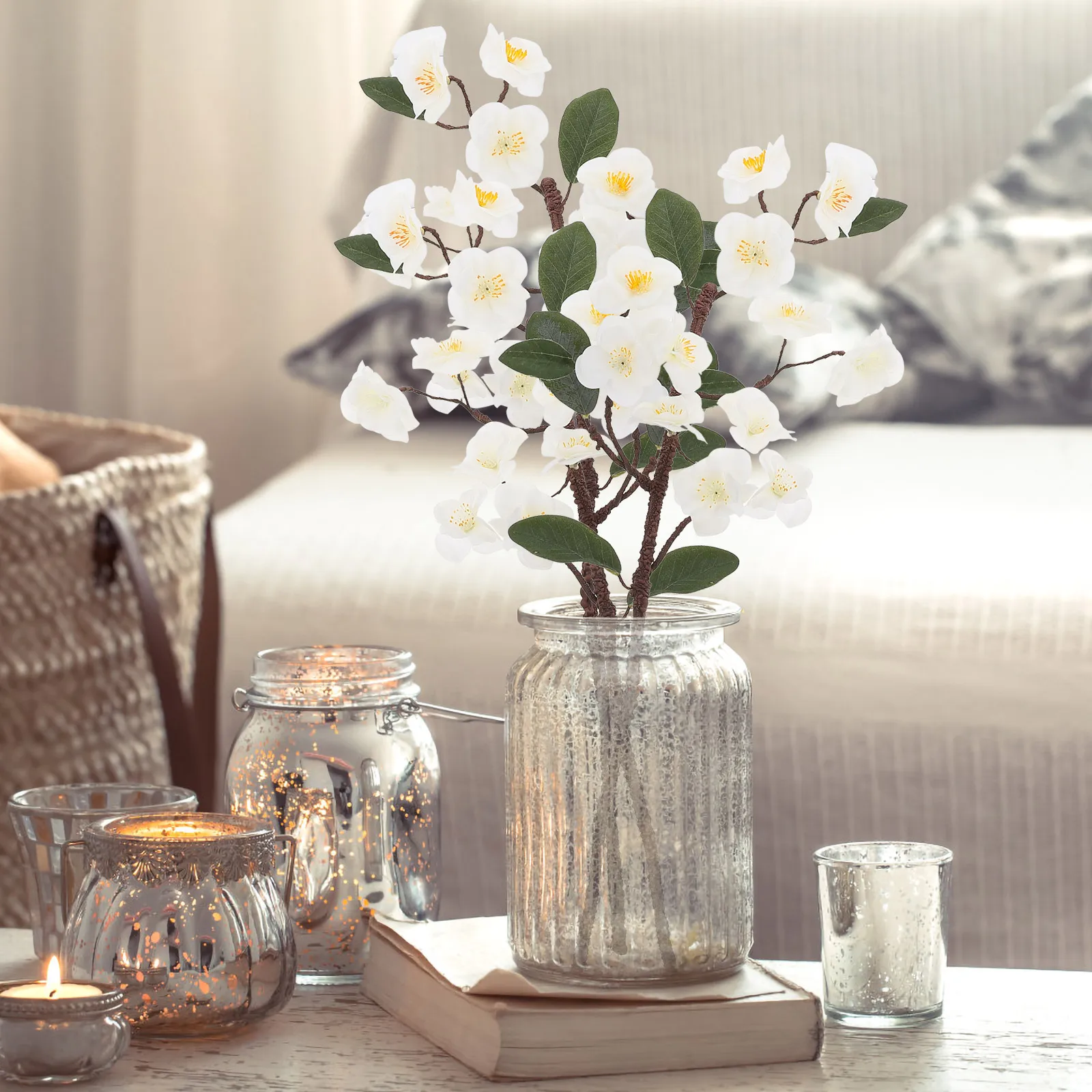 

2pcs Artificial Peach Blossom Decorative Flowers for Valentine Home Decoration Wreath SuppliesFlower Arrangement