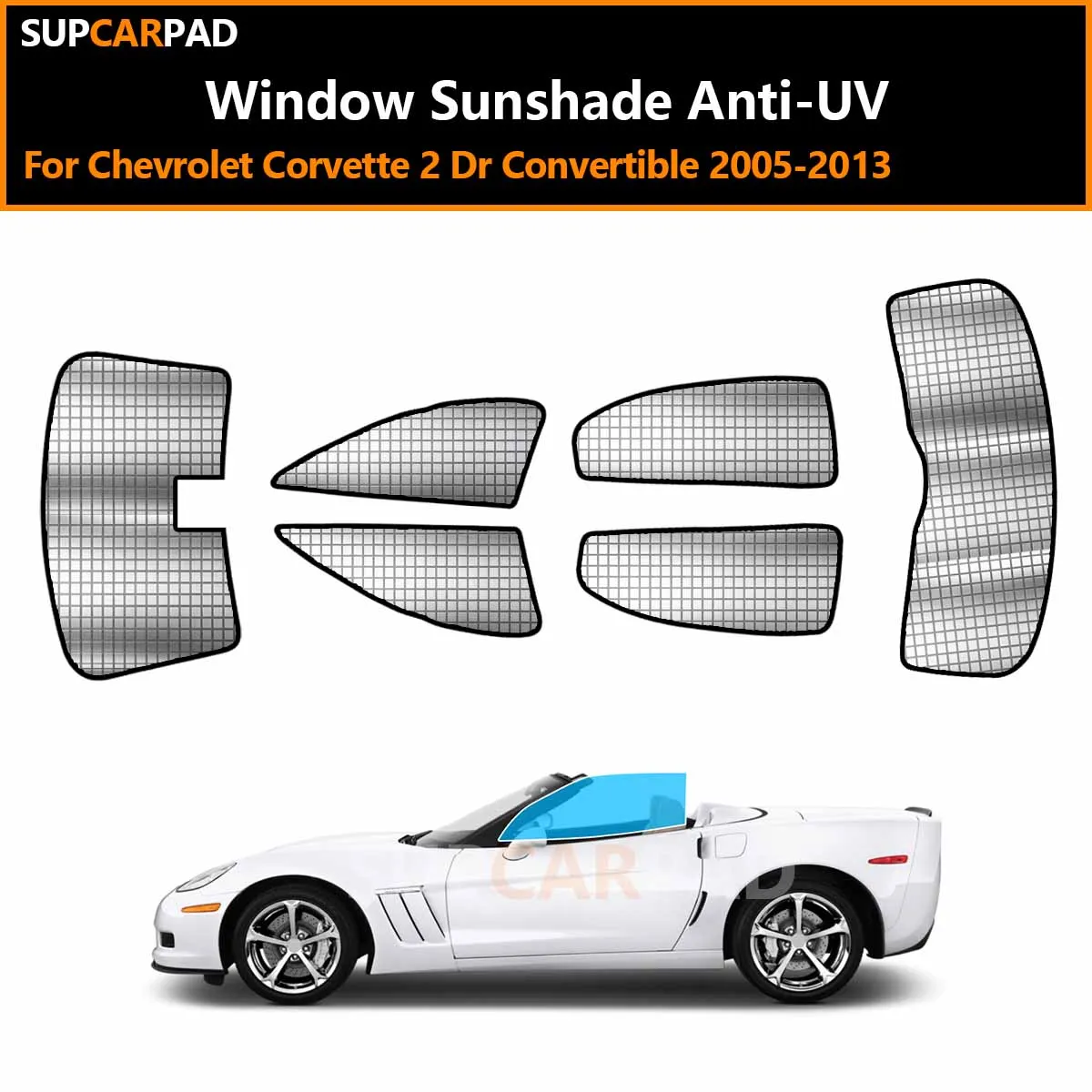 

For Chevrolet Corvette 2 Dr Convertible 2005-2013 Custom Car Window Sunshade Anti-UV Car Sun Window Visors Sunshade Covers Acces