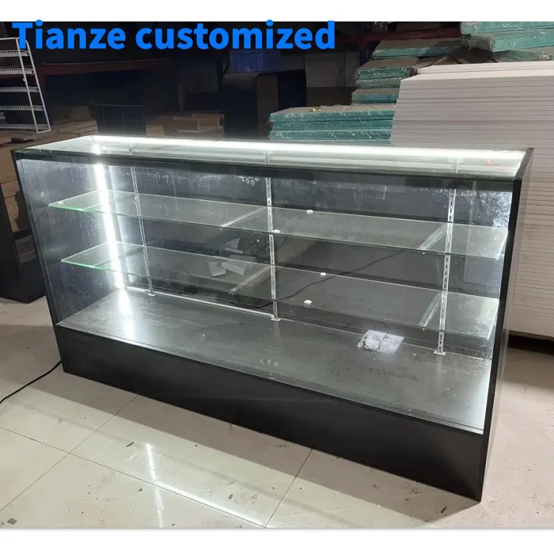 

(customized)Factory Direct Led Lighting Store Display Showcase Dispensary Glass Display Cabinet Shop Display Fix