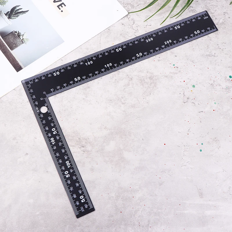 Black Right Angle Ruler 90 Degree Hole Angle Ruler Industrial Grade Positioning Marking Angle Ruler Woodworking L-shaped Ruler