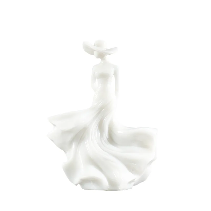 Light luxury natural marble hand-carved art high-end ornament villa entrance decoration ornament