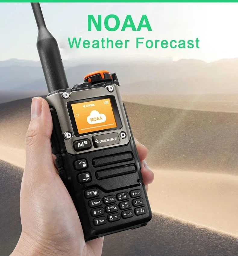 Imagem -03 - Walkie Talkie Rádio Banda Air Carga tc Uhf Vhf Dtmf fm Scrambler Noaa Dois Sentidos Freqüência sem Fio Novo Quansheng-uv-k6