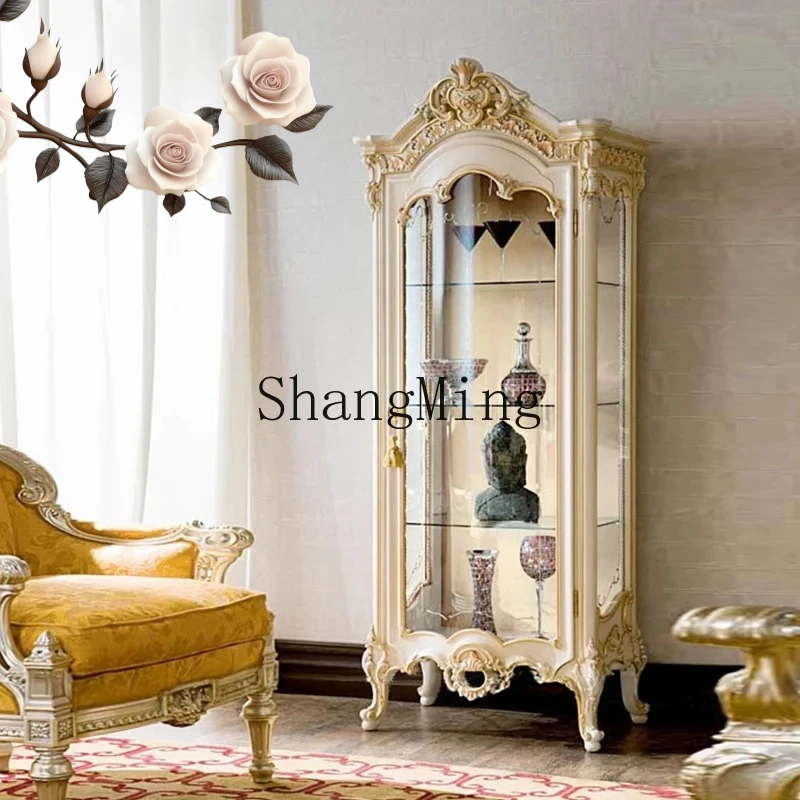 

CL luxury wood carving flower wine cabinet living room dining room wine rack high-end front desk display cabinet