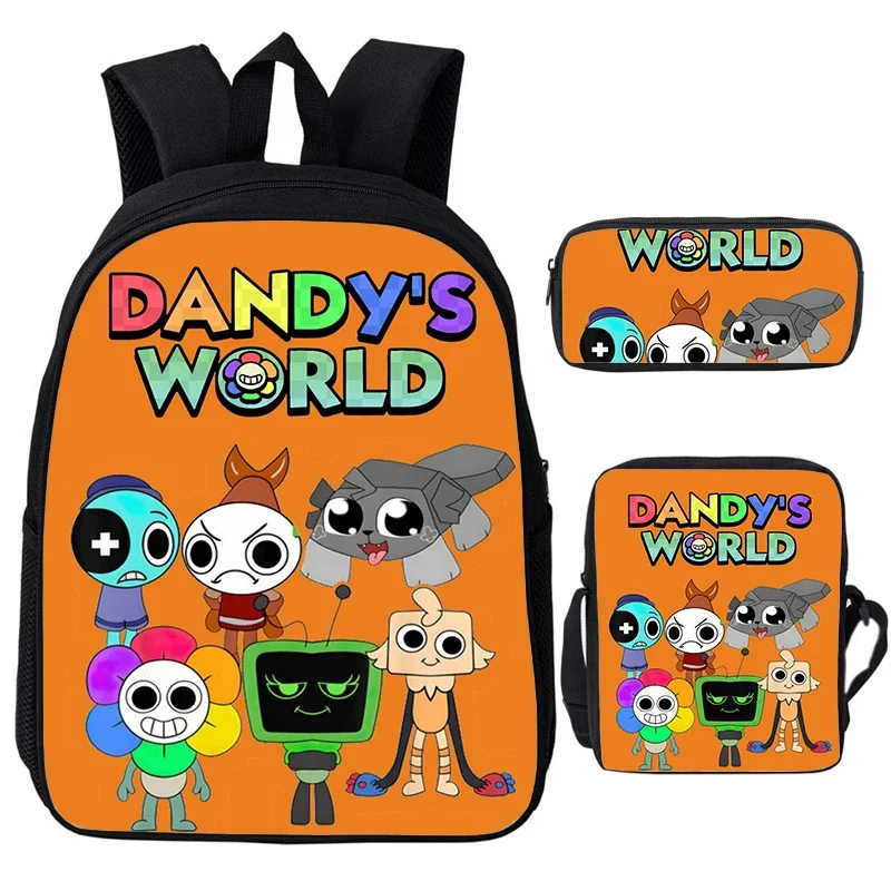 

Children's 3 Pcs Set Dandy's World Backpack Boys Girls Anime School Bags Shoulder Bag Pencil Case Cartoon Game Kids Schoolbag