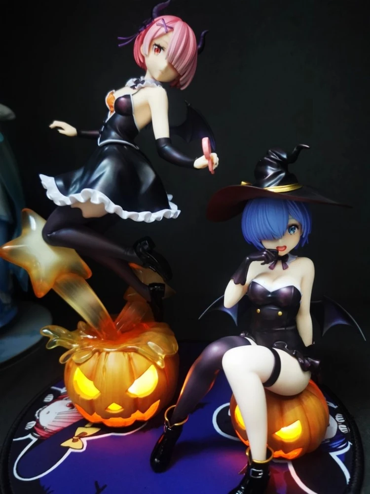 17/25cm Re:Zero -Starting Life In Another World Ram & Rem Phantom Night Magician Gk Model Collection Desk Decora Halloween Gifts