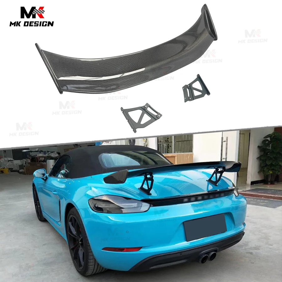 Carbon Fiber Rear Wing Trunk Spoiler for Porsche 987 981 718 Cayman Boxster GT Style Rear Trunk Wing Boot Spoiler Car Styling