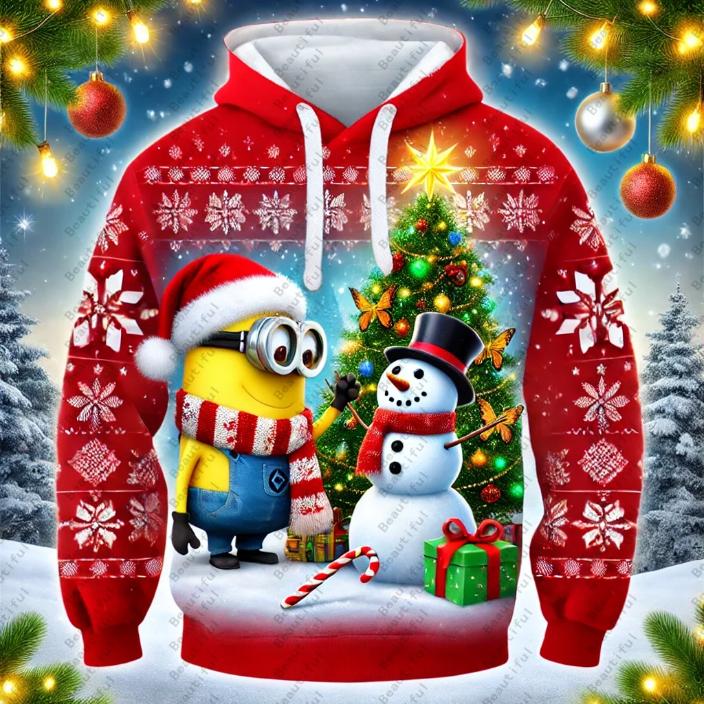 New Year gift Women Men Hoodie Top Christmas Streetwear Casual 3D Printed Minions Hoodie For Women Summer Women Clothing Hoodie