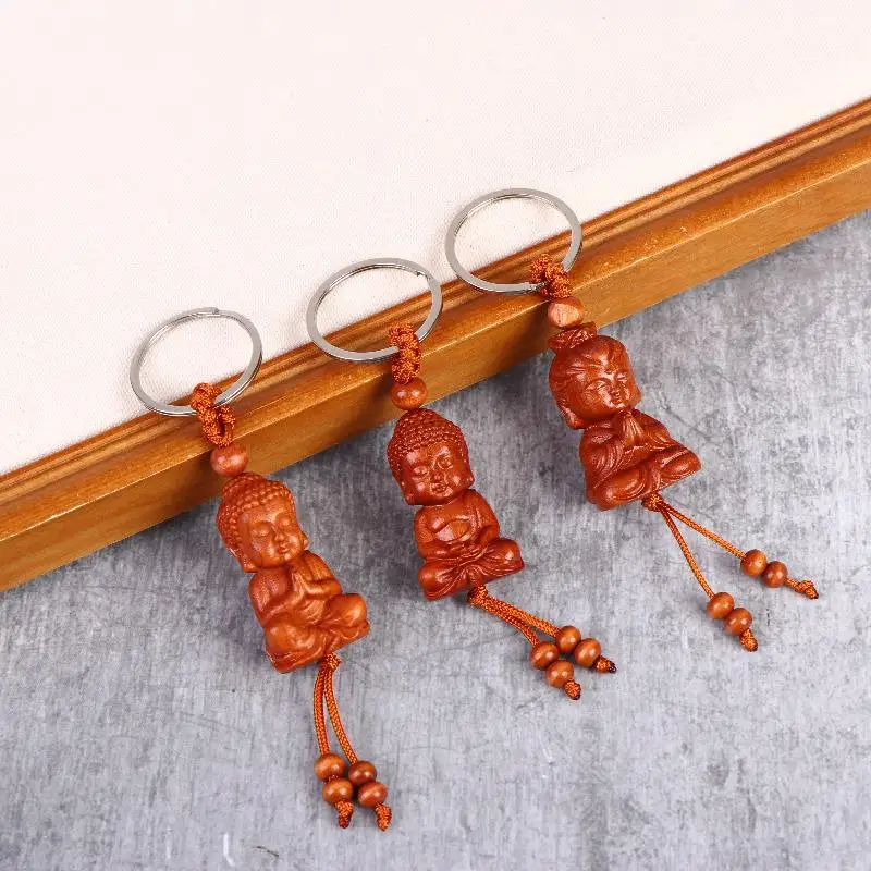 Buddhistischer Anhänger im Ethno-Stil, Schlüsselanhänger aus Holz, Taschenanhänger, Schmuckgeschenk, zum Gebet für Frieden und Glück – Detail 4