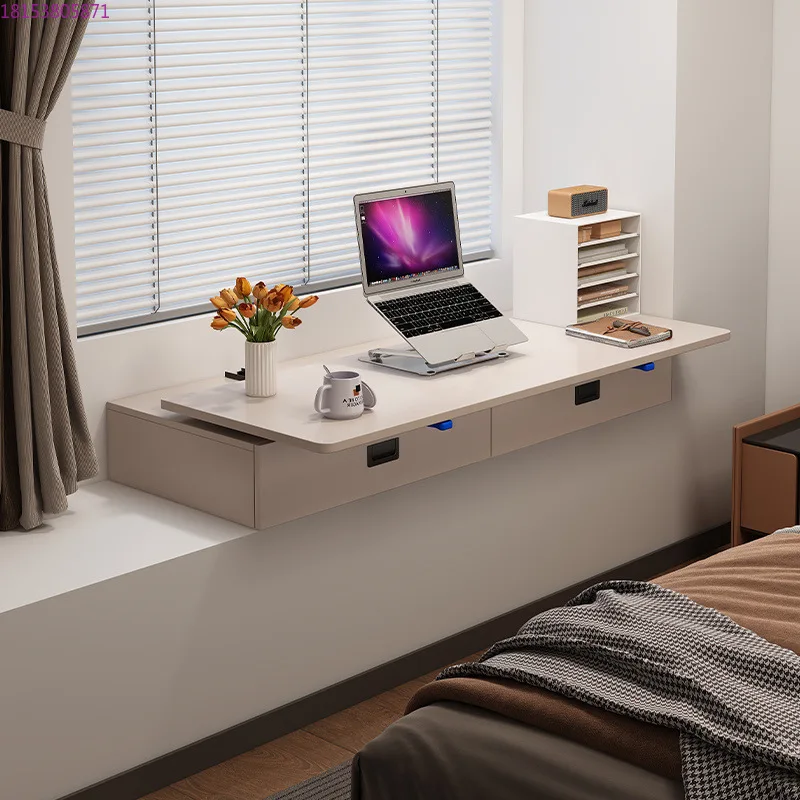 Lockable pull-out computer desk with slide, study table, bedside bedroom storage cabinet