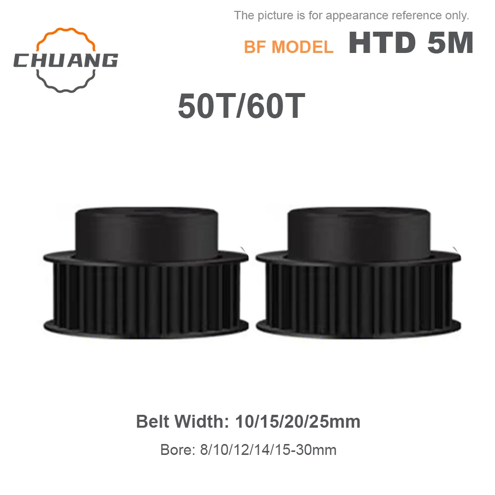

HTD 5M 50T 60T 45 steel Timing Belt Pulley BF-Type 50T 60Teeth Keyway Hole 8/10/12/15~30mm For 10/15/20/25mm Wide Belt 45 steel