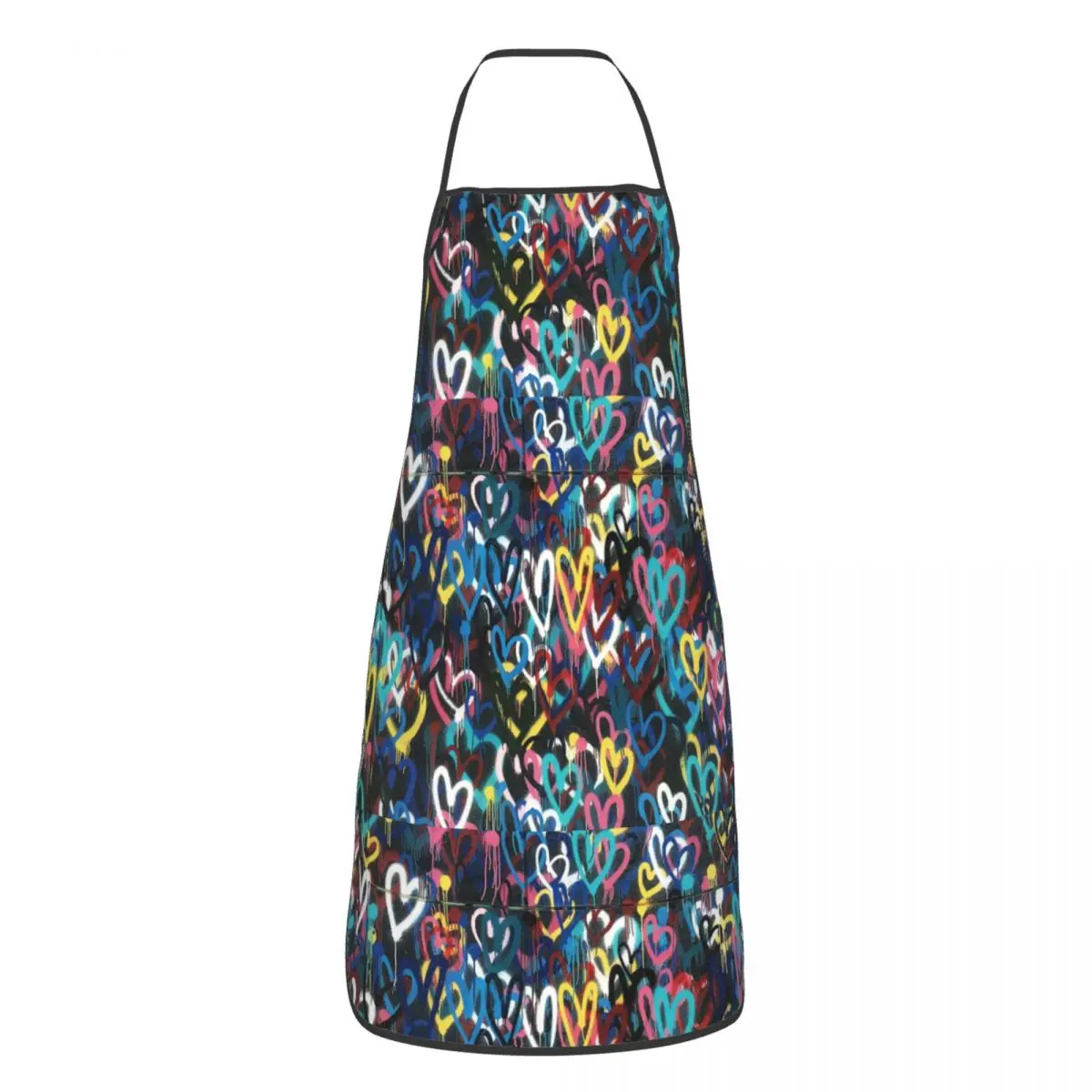 

На заказ унисекс сердце граффити кухонный фартук шеф-повара для приготовления пищи и выпечки для женщин и мужчин Бэнкси уличное искусство Tablier кухня для садоводства