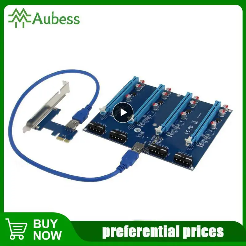 Pci-e 16x Board Metal Mini Pci-e Slot Plug And Play Portable Consumer Electronics Pci-e X1 Toi-e X16 Riser Card Blue Lightweight