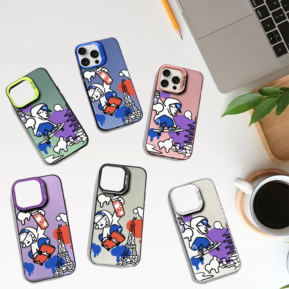 Cute S-Skater J-John Phone Case for iPhone 12 11 13 14 15 16 Max Pro Plus IMD Shockproof Silicone Coque