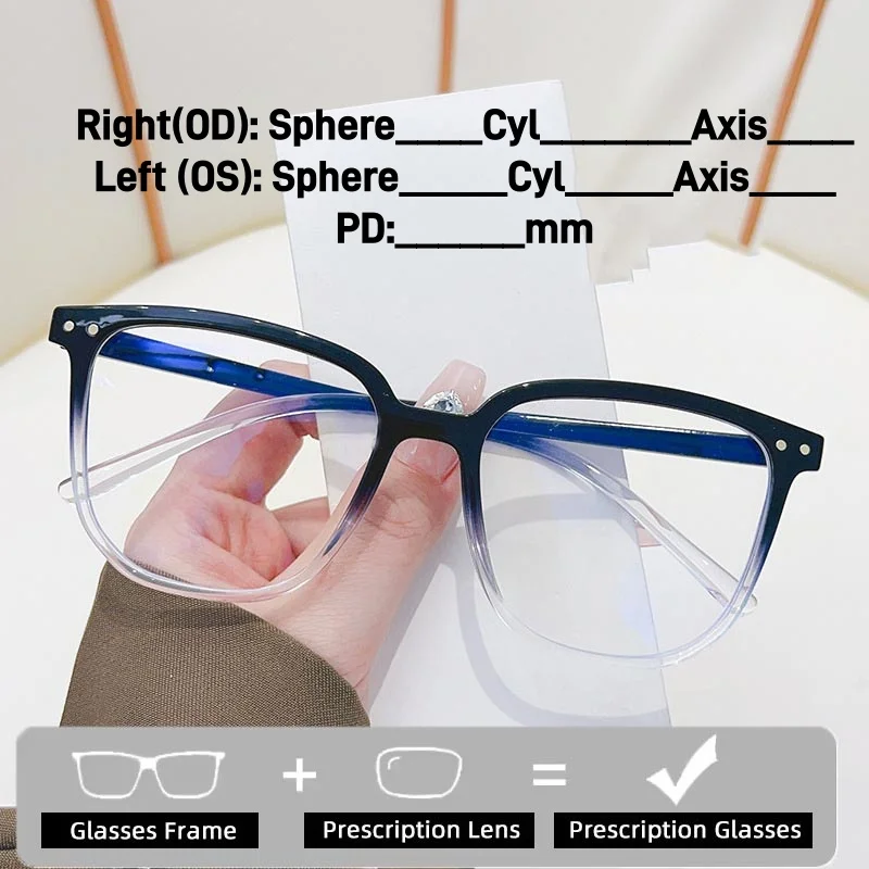 نظارات طبية بإطار شفاف أنيق للنساء والرجال مضادة للضوء الأزرق مربعة مخصصة نظارات بصرية #1