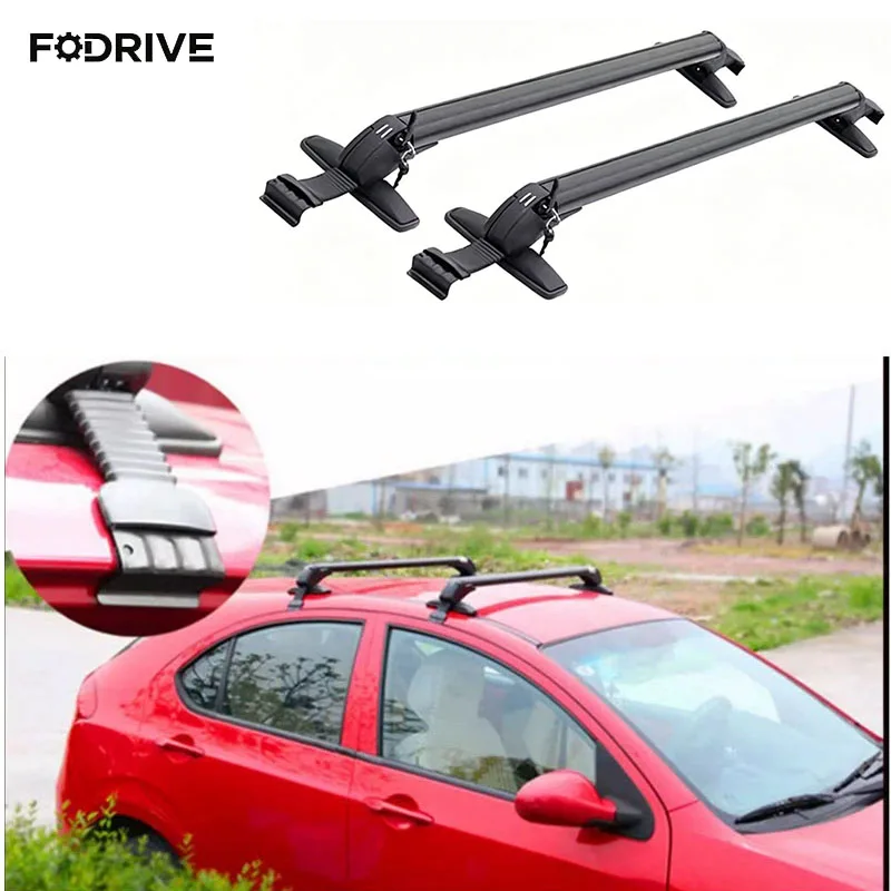 

1 Pair/2pcs Universal Vehicle Car Roof Mounting Rack Rail Bar Black Aluminum Luggage Carrier with Lock Top Car Rack