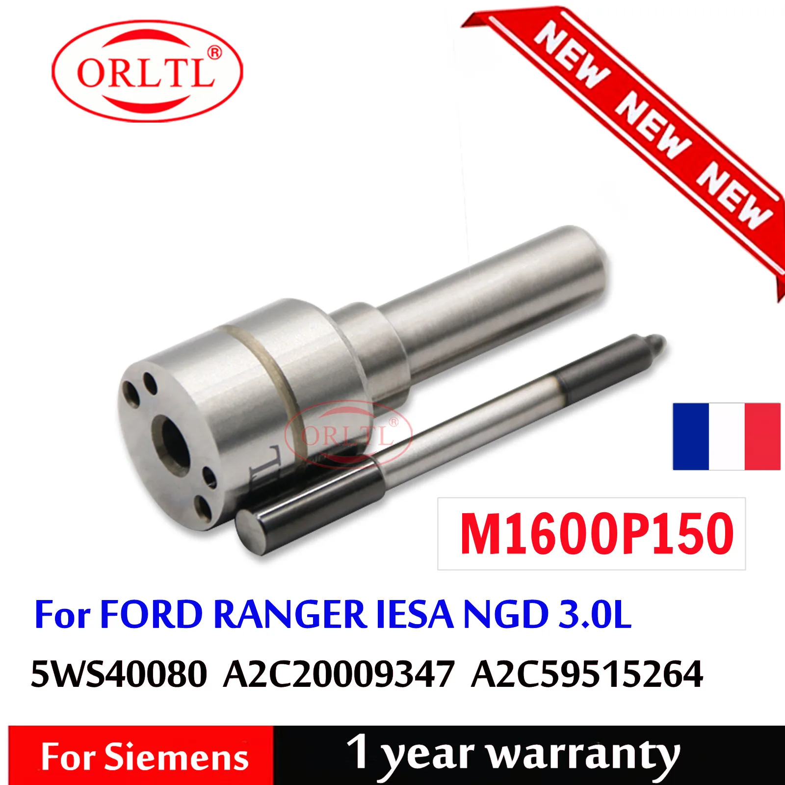 

ORLTL M1600P150 DLLA150PM1600 New Common Rail Diesel Fuel Injector Nozzle for FORD RANGER 77550 5WS40080 A2C20009347 A2C59515264