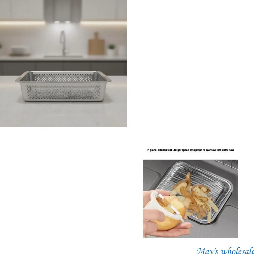 Stainless Steel Sink Strainer With Rounded Corner Kitchen Sink Drain Strainer 448A