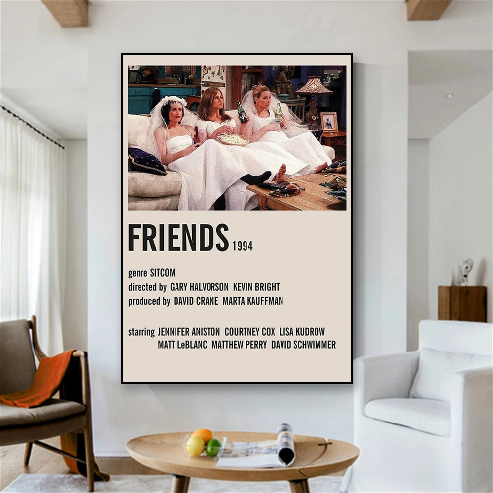 Friends Poster Simple Movie Art Prints TV Show Classical Film Illustration Prints Friends Canvas Painting Home Room Decoration