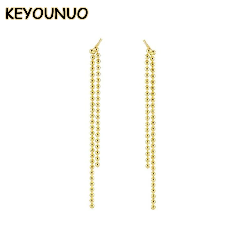 

KEYOUNUO Gold Filled Stud Earrings For Women Classic Tassel Drop Long Earrings Women's Fashion Party Wedding Jewelry Wholesale