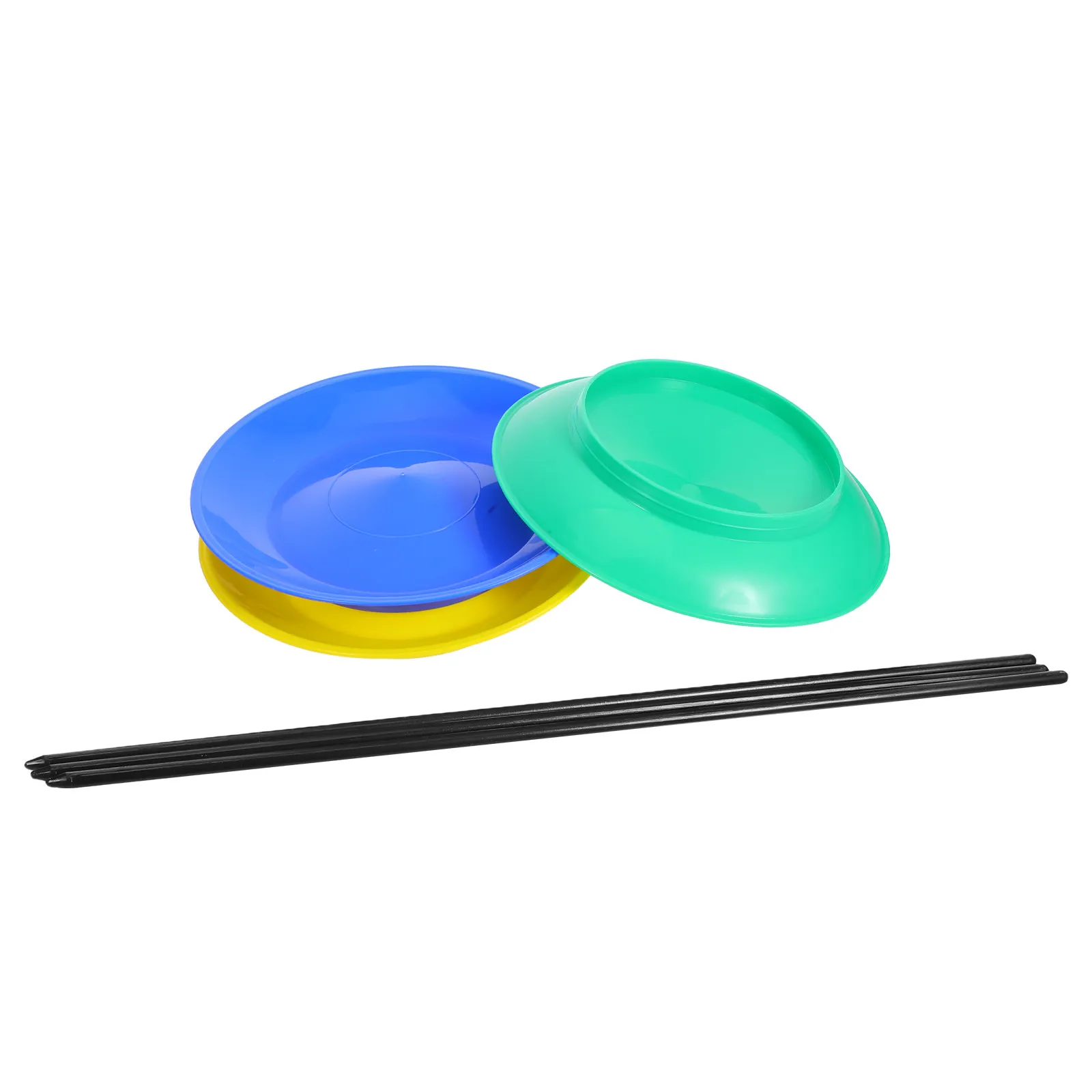 

Набор из 3-х цирковых дисков для жонглирования: яркие, легкие пластиковые вращающиеся диски с палочками для тренировки навыков и шоу