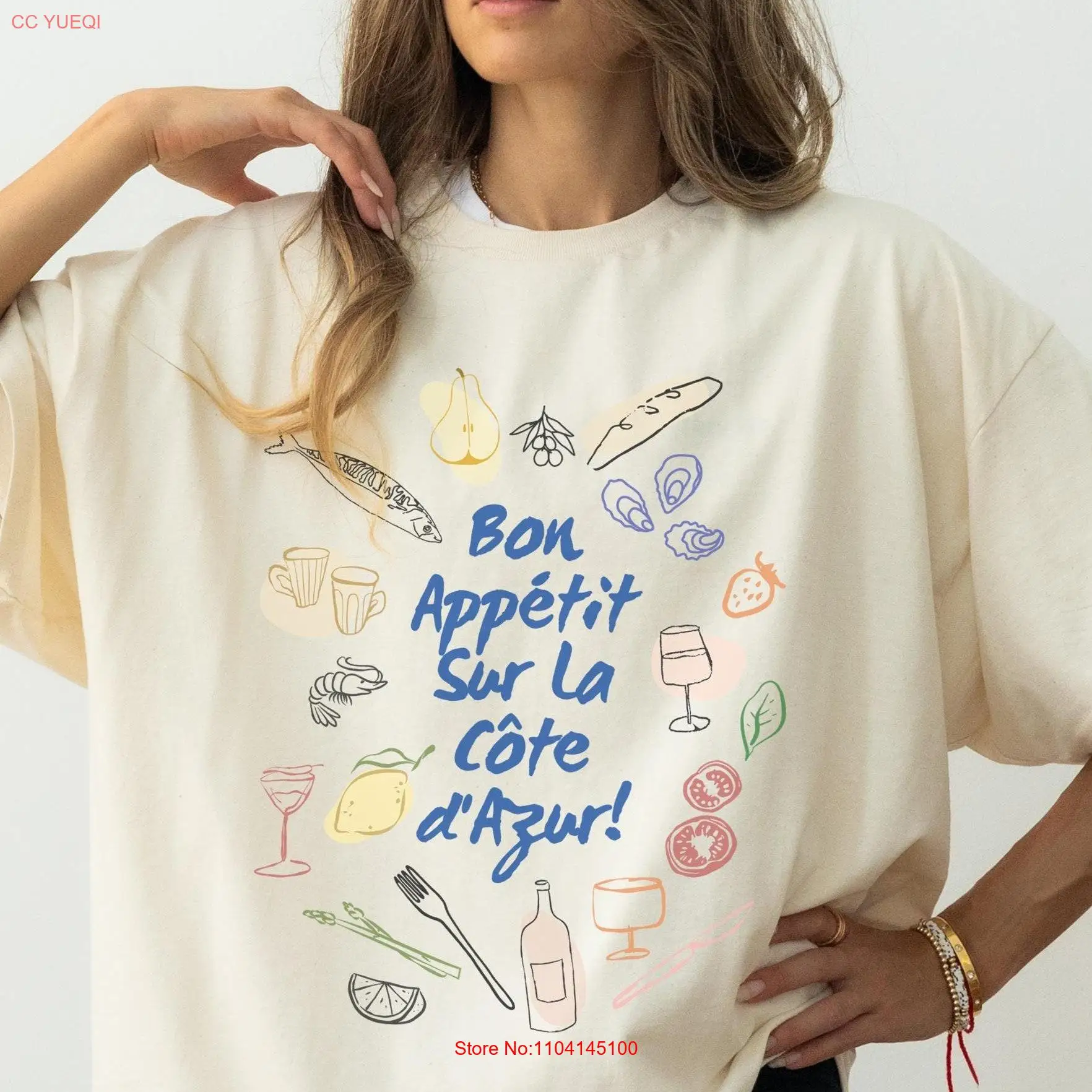 Cote D'Azur T-Shirt Comfort Colors Retro Französischer Sommer Vintage Frankreich Urlaub Essen Liebhaber Wein Foodie für Sie