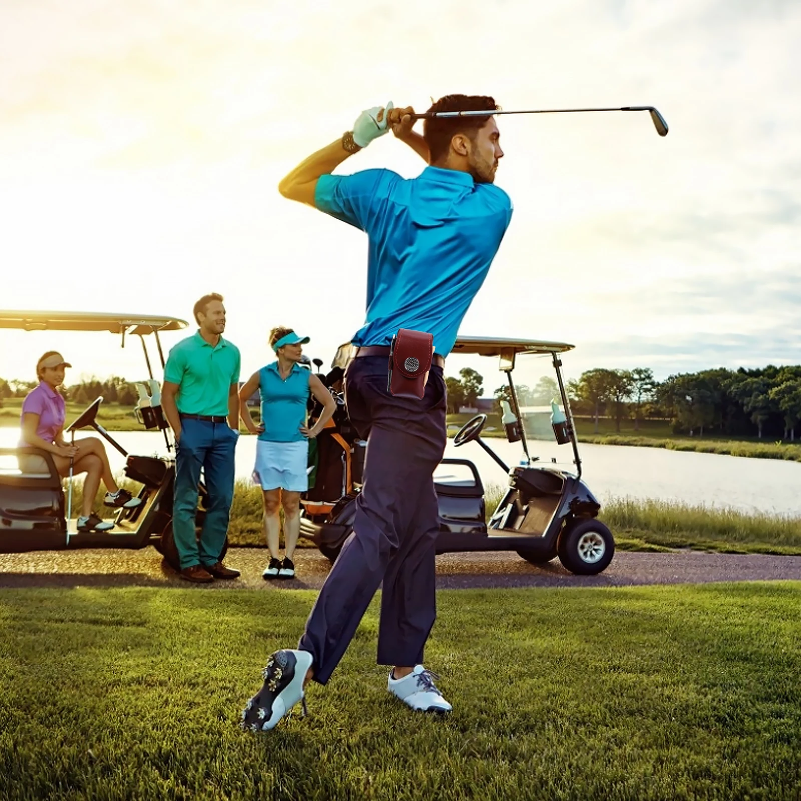 

Golf Tool Set 4 In 1 Divot Repair Tool Bag Accessories Portable Case Indoor Practice Office Business Travel Equipment Skill