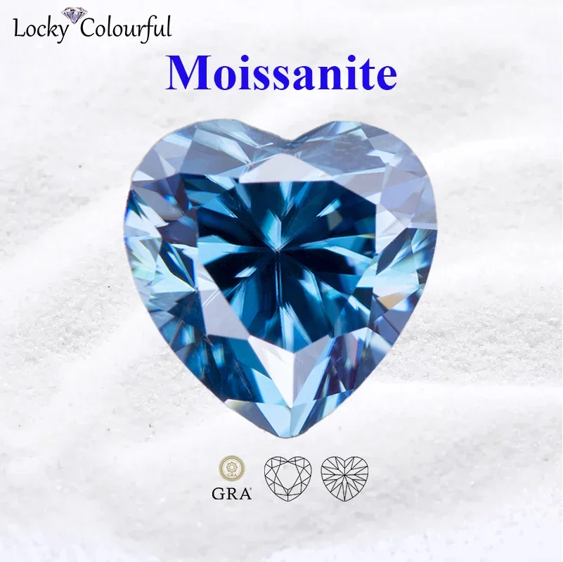 Moissanite A Group Style Heart Shape Multiple Colors VVS1 DIY Charms Beads for Jewelry Earrings Making with GRA Certificate