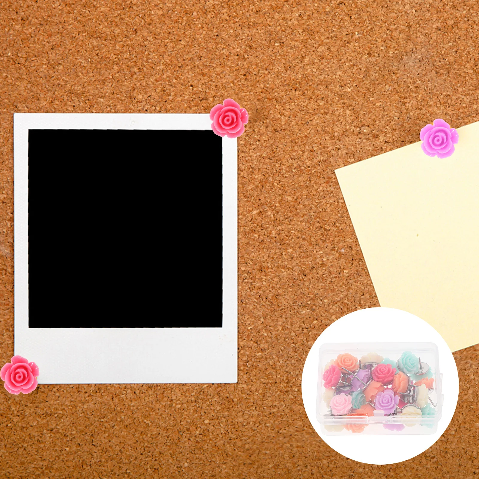 

30Pcs Flower Shaped Pushpins Bright Color Push Pins for Cork Board Map Markers Craft Supplies Pushpin Pushpins for Cork Board