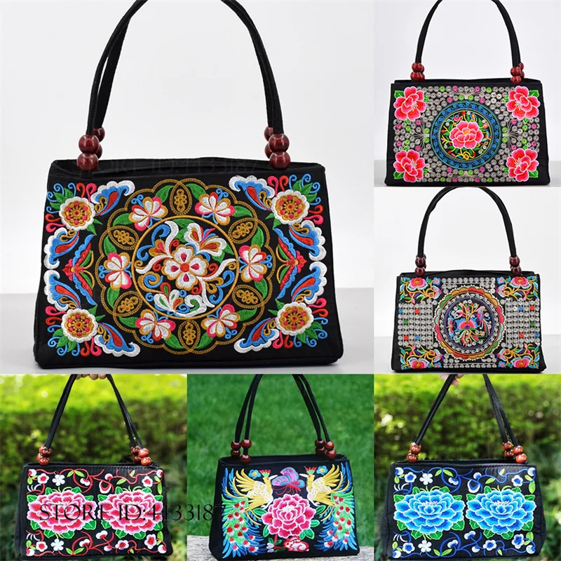 Stylish Floral Embroidered Female Handbag Trendy Canvas Bag Women's Fashion Purses Large Capacity Travel Bags Personalized Gifts