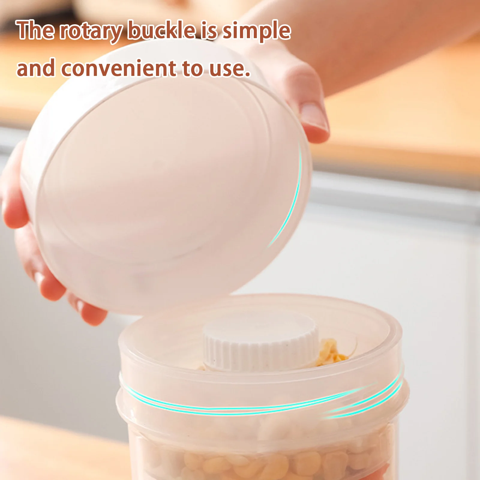 

750ml Kitchen Organizer Jar Large Capacity Transparent Double Layer Sealed Tank For Butter Honey Coffee Beans Tea Fruit Salad