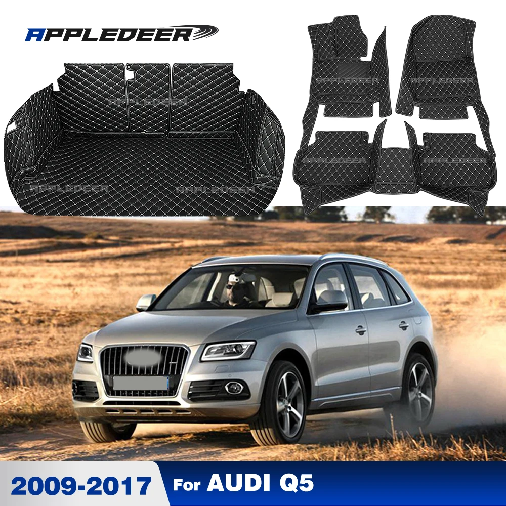 Car Floor Mats For AUDI Q5 2009-2017 2010 2011 2012 2013 2014 2015 2016 Car Trunk Mats Dirt-Proof Waterproof Scratch-Resistant