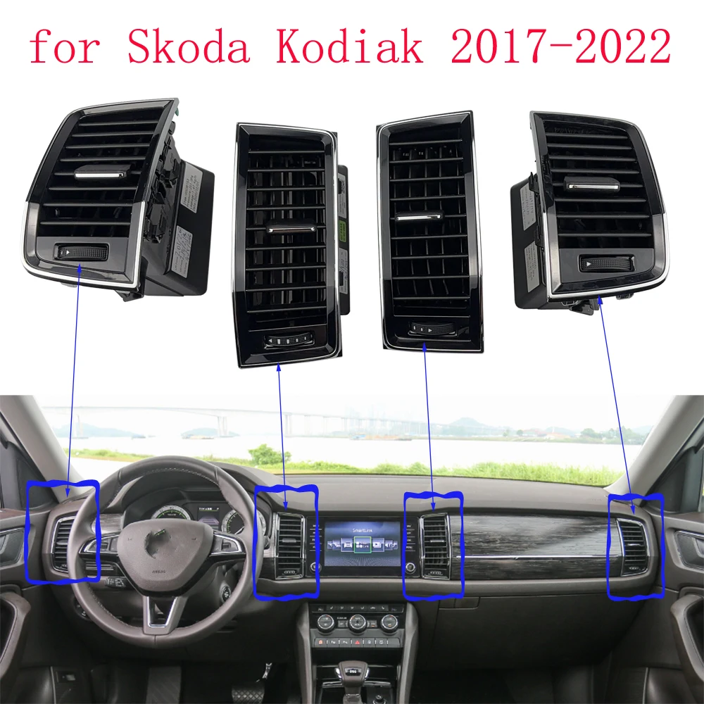 

HUIYAN Car Front Dashboard Air Conditioning AC Vent Grille Assembly For Skoda Kodiaq 2017-2022 56G819701,56G819702,56G820951