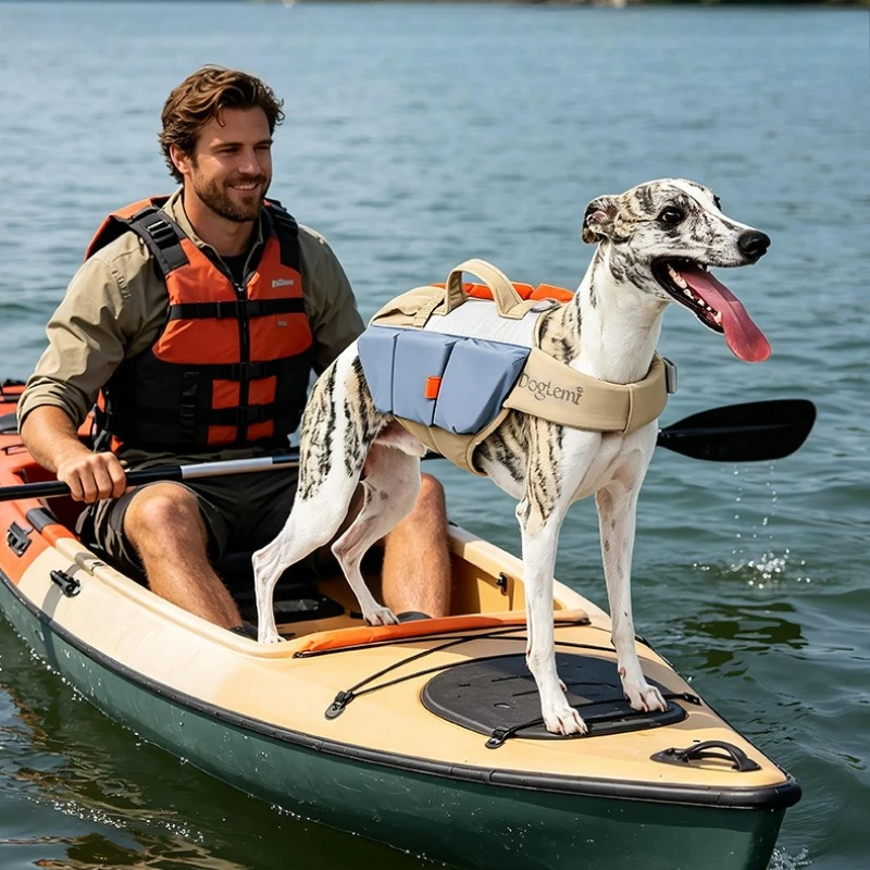 Dog Life Jacket Adjustable Large Dog Safety Floatation Vest Rescue Handle Vests for Swimming Boating Outdoor Pet Life Preserver