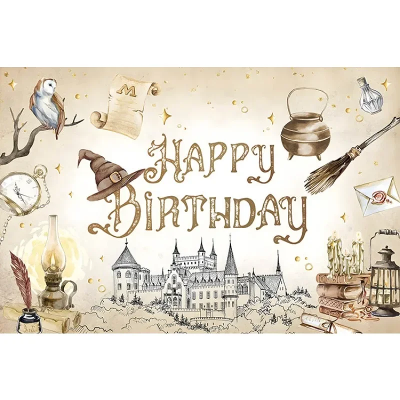 Magic Castle School Birthday Party Decor Background Magician Halloween Kids Baby Shower Party Supplies Banner Photo Props