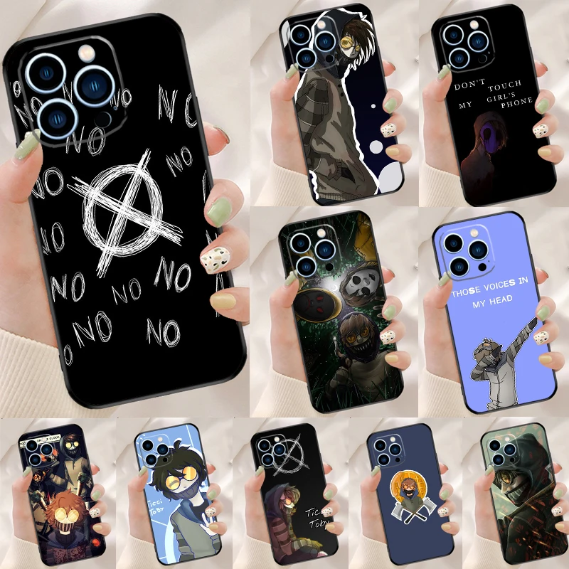 Creepypasta Ticci Toby  x reader Case For iPhone 15 14 13 12 Mini 11 16 Pro Max 12Pro 13Pro XS X XR Plus SE2 Protection Cover