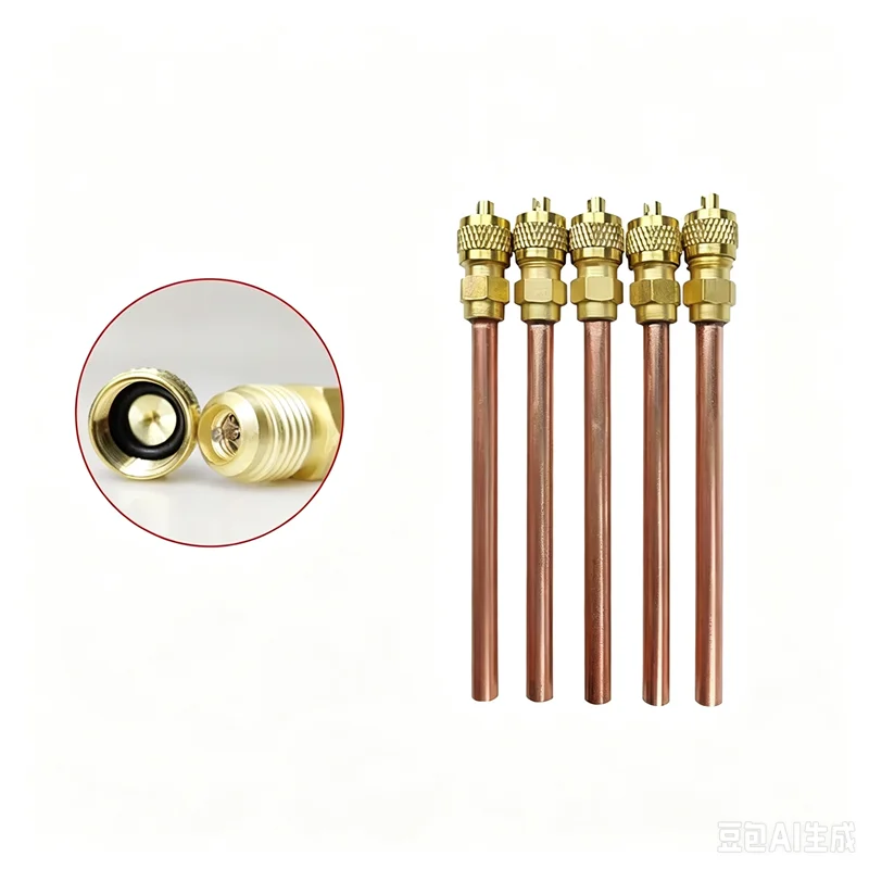 10pc Brass Access Valve Air Conditioner Refrigeration Compressor Maintence Valves Copper Tube Filling Part 3.4Mpa Service Valve