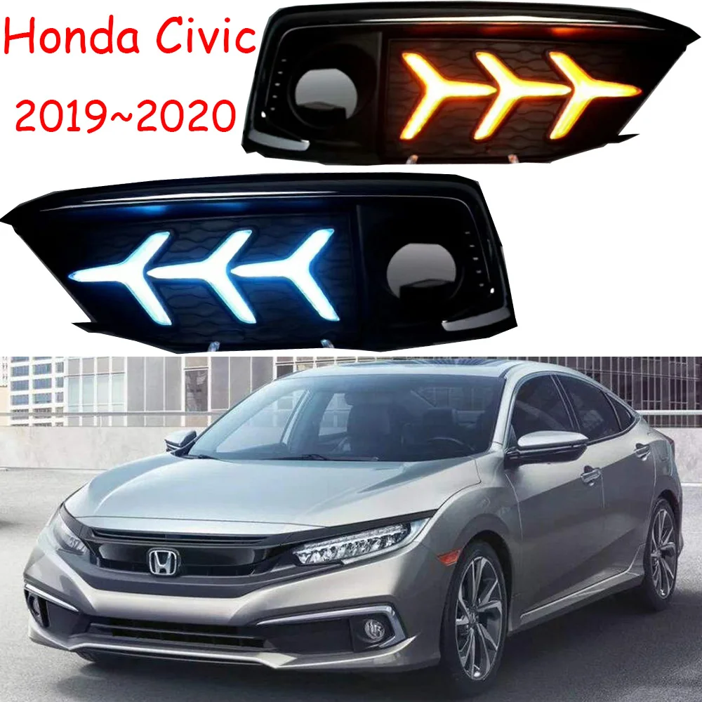 one set car Bumper headlight for Civic daytime light 2019 2020y car accessories,LED DRL headlamp for Civic fog light