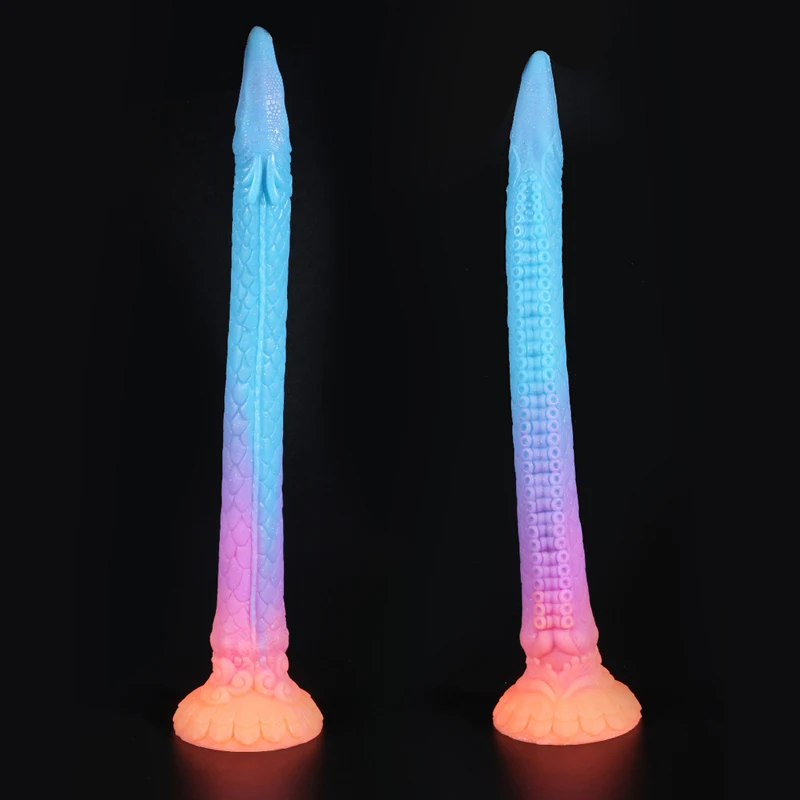 New Monster Liquid Silicone Dildo Super Long Glowing Tentacles Penis Soft Anal Plug Masturbate Butt plug Men Women Anal Sex Toys