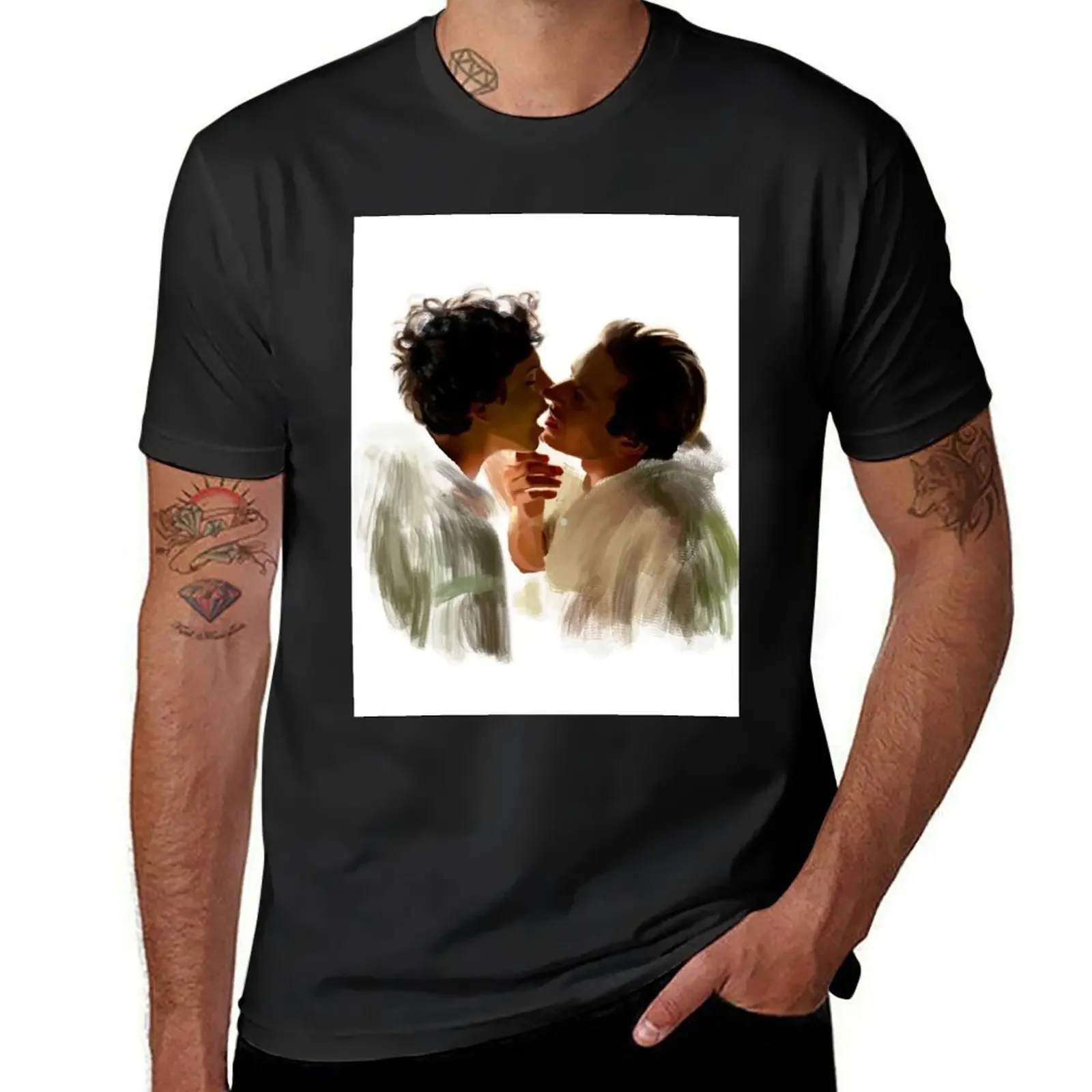 Call Me By Your Name Painting T-Shirt quick-drying oversized tops mens clothing