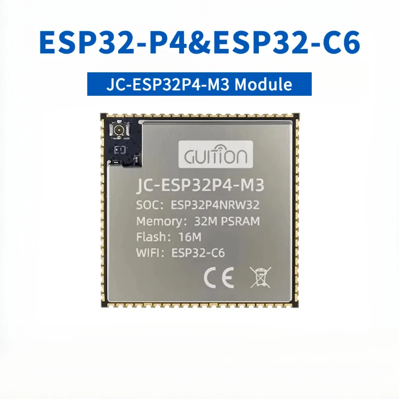 

ESP32-P4 ESP32-C6 Dual-Core ESP32P4NRW32 SoC 32MB PSRAM 16MB Flash Memory WiFi BT BLE 5 JC-ESP32P4-M3 Module Core Board