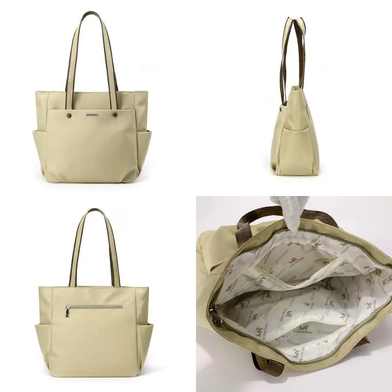 Fashionable Women's Oxford Cloth Tote Handbag Large Capacity Multi-Layer Portable Shoulder Bag for Commute Work And Travel