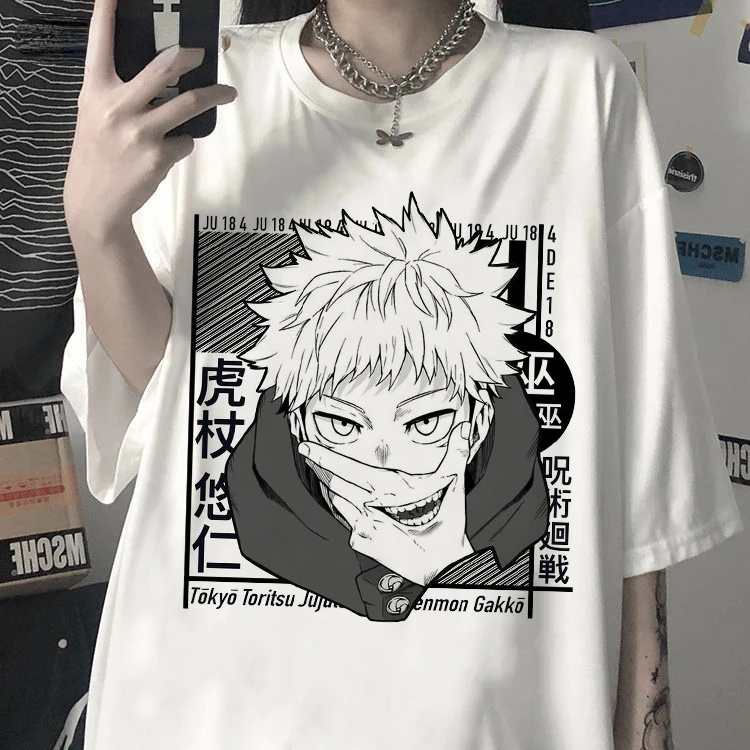 2023 Women T Shirt Japanese Harajuku Jujutsu Kaisen T-Shirt Anime Print Tees Yuji Itadori Graphic Cool Unisex Y2k Clothes Tops